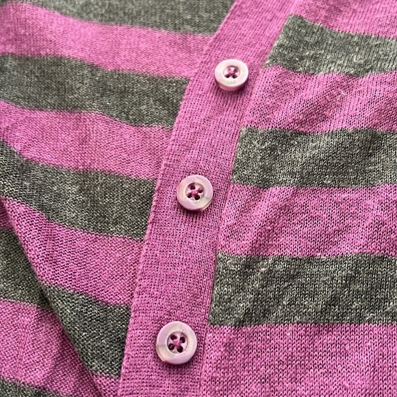 BCBGeneration purple abs gray striped cardigan - Picture 4 of 7